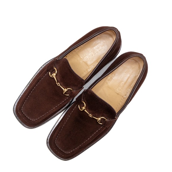 Vntg Gucci Horsebit Loafers Men's Size UK 9 / US 10 – Brown Suede –VIBRAM SOLE - Picture 6 of 15